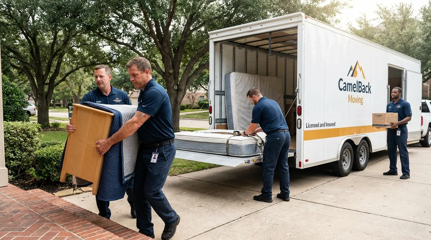 Crew loading residential truck for cross-state move from Greenup, KY