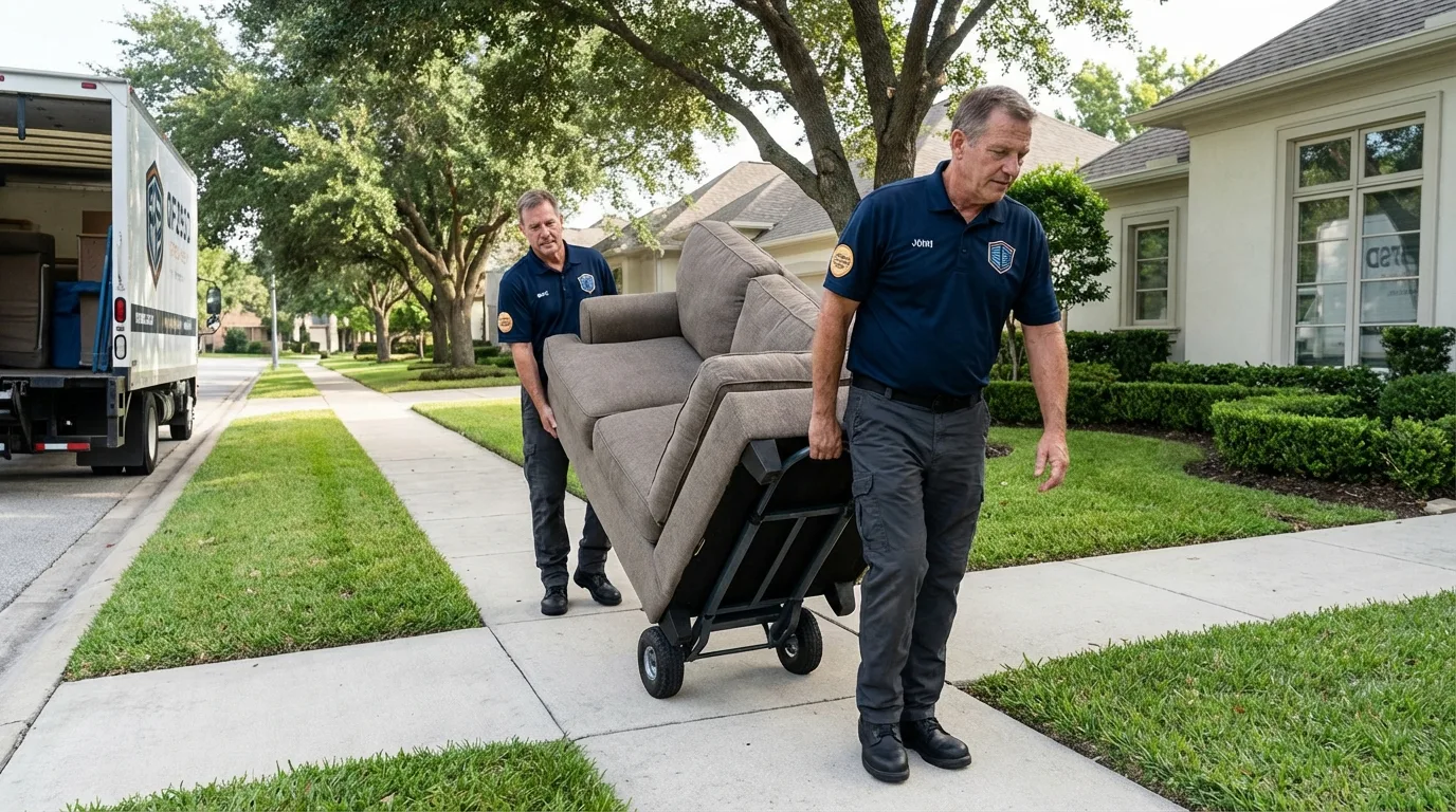 Local residential moving crew loading furniture in Greenup, KY